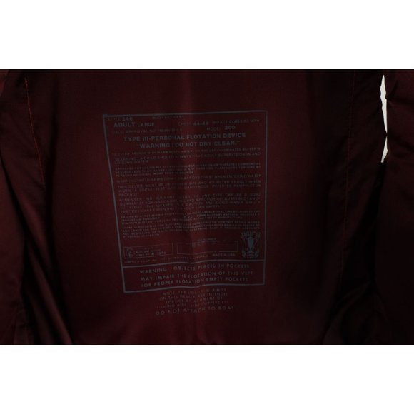 Vintage 80s America's Cup Mens Large Spell Out Life Jacket Buoyant Vest Gray USA - Picture 6 of 9